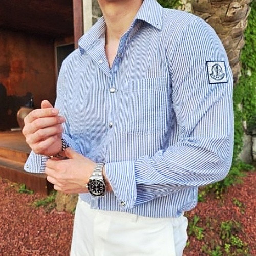 몽클*어 감마블루 시어서커 셔츠