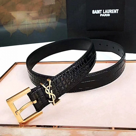 SAINT LAURENT YSL 로고 벨트 - 골드