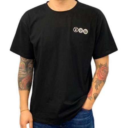 루이*통 월드 트리플 사이클 자수로고 세미오버핏 반팔티