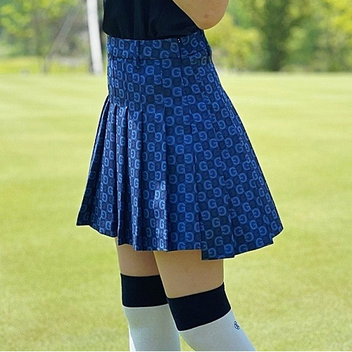 G/FORE Jacquard 플리츠 롱 스커트
