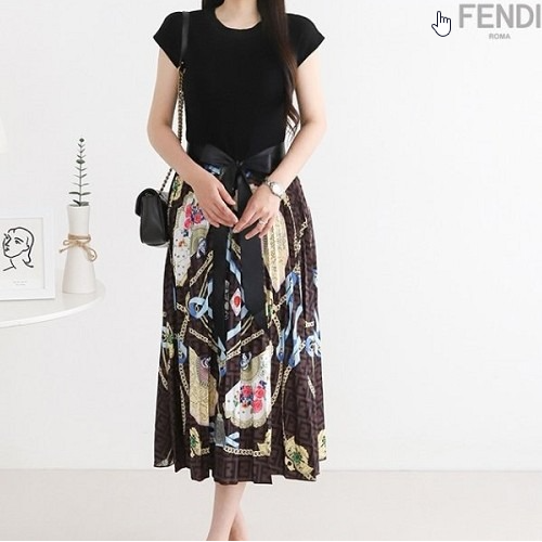 FEN*I 니트탑 플리츠 원피스