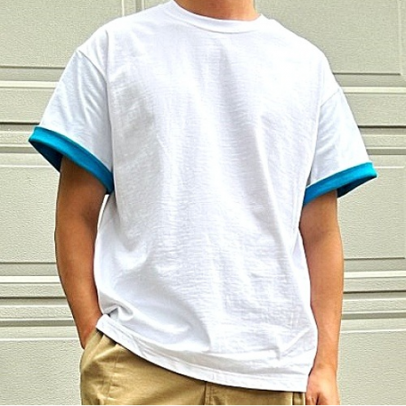 보테가베*타 이중레이어드 헤비코튼 티셔츠