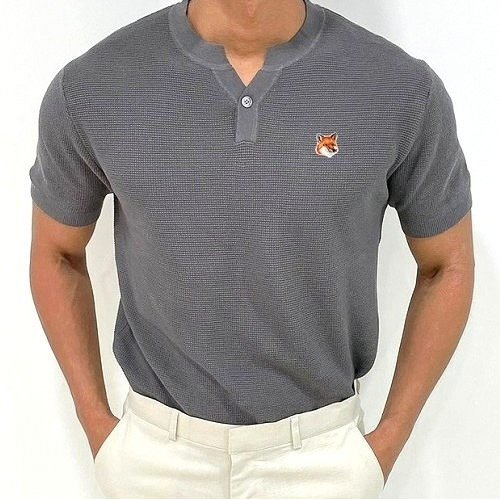 메종키*네 Y넥엠보 머슬핏 콜드니트