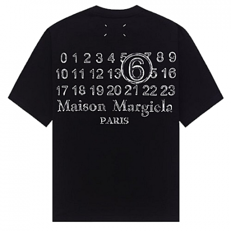 Maison Margiela 백 로고 4 스티치 티셔츠 - 블랙