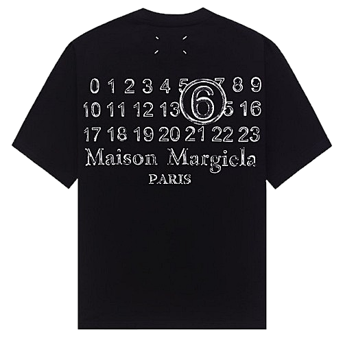 Maison Margiela 백 로고 4 스티치 티셔츠 - 블랙