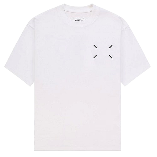Maison Margiela 백 로고 4 스티치 티셔츠 - 화이트