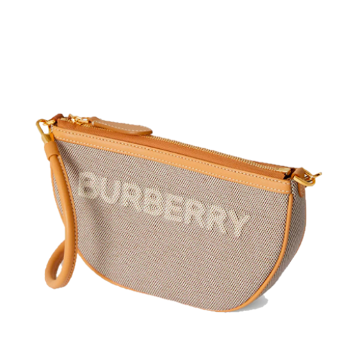 버*리 올림피아 로고 엠보스 캔버스 숄더백