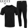 GUC*I 블랙 자가드 반팔 & 긴바지 트레이닝 셋트