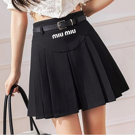 MIUMIU 플릿 주름 미니스커트