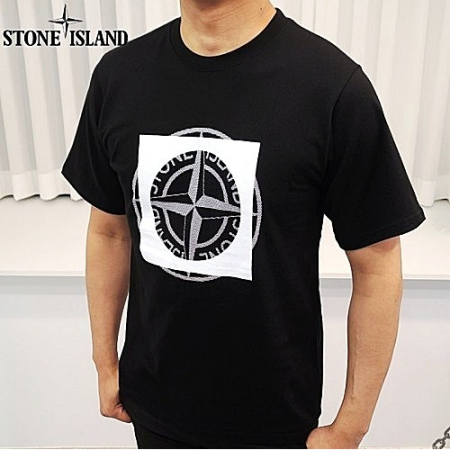 스톤아일*드 스퀘어로고 라운드 반팔