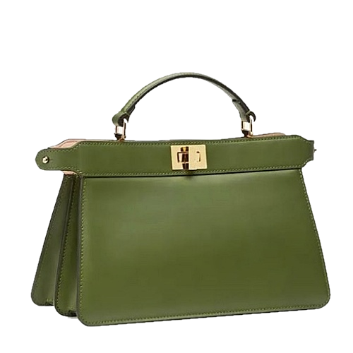 FENDI 피카부 그린 가죽 백