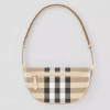 버*리 스몰 체크 캔버스 레더 올림피아 백