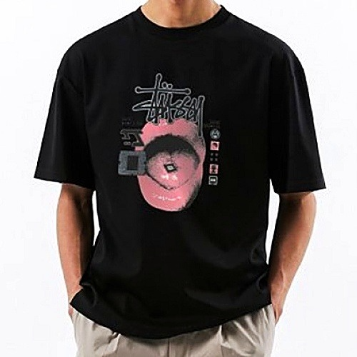 스투시 입술 그래픽 티셔츠