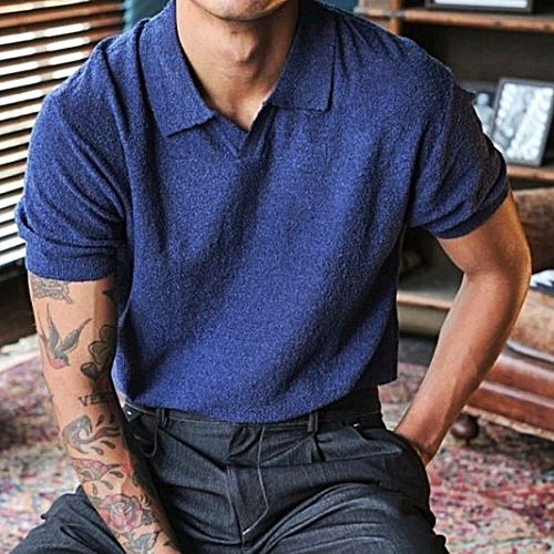 보테가베*타 부클 오픈카라 티셔츠