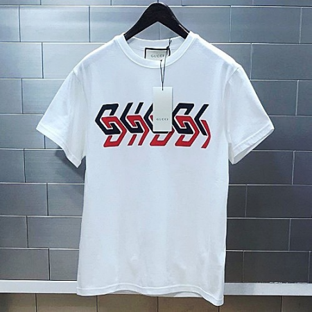 GUCCI 미러로고 반팔 티셔츠 - 화이트