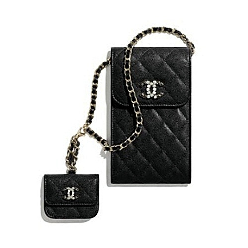 샤* 에어팟 케이스 폰 홀더 크로스백 블랙 - 제니착용