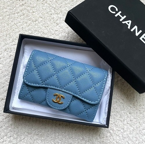 CHANEL 클래식 카드 지갑 - 블루