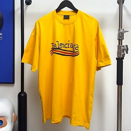 BALENCIAGA 핸드 드로운 웨이브 로고 반팔