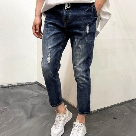 스톤아일*드 반밴딩 9부 청바지