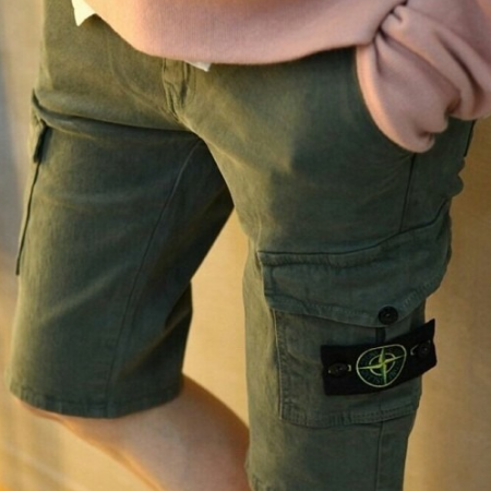 스톤아일*드 워싱 5부 카고팬츠