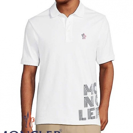 몽클*어 노블 자수 레터링 PK티셔츠