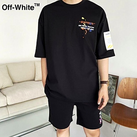 오프화*트 애로우 프린팅 반팔 반바지 세트