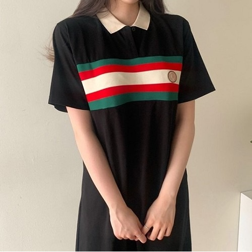 GUC*I 코튼 반소매 원피스