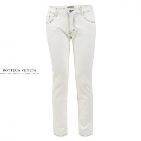 보테가베*타 블랙 스틸 로고 화이트 슬림 일자진