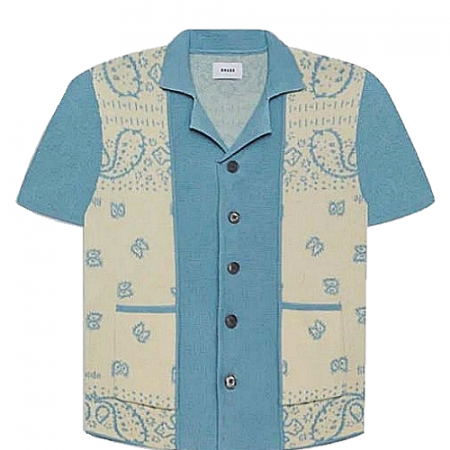 RHUDE 방코 니티드 숏슬리브 셔츠