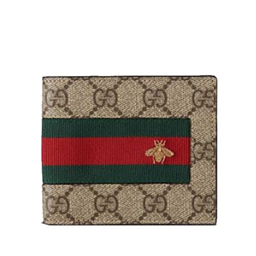 GUCCI GG 슈프림 벌 자수 반지갑
