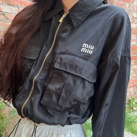 미우*우 크롭 아노락 점퍼