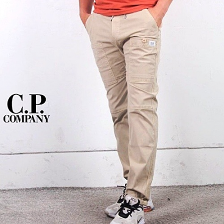 C.P 컴*니 빅포켓 스몰로고 면스판 슬림팬츠