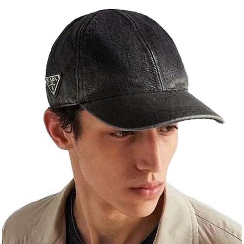 PRADA 흑청데님 사이드 볼캡