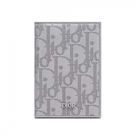DIOR Oblique 자카드 카드 지갑 - 그레이