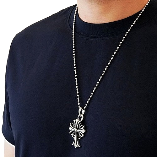 Chrome Hearts 크로스 팬던트 & 볼 체인 목걸이