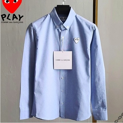 COMME des GARÇONS 화이트 와펜 옥스포드 셔츠