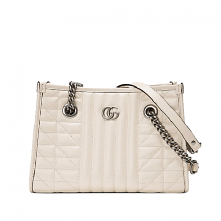 21F/W 구찌 GG 마몽 마틀라세 스몰 토트백 - 화이트