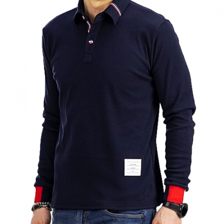 THOME BROWNE 코튼 삼선단추 카라티셔츠