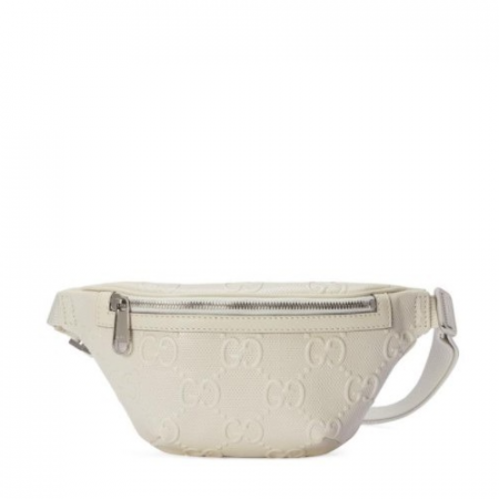 구찌 GG 엠보스 벨트백- 화이트
