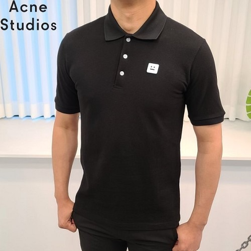 아크네 스튜*오 화이트와펜 PK 반팔 카라티