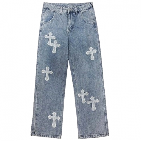 Chrome Hearts 크루드 크로스 데님팬츠