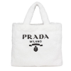 21FW 프라다 테리 퍼 토트백 - 화이트