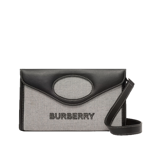 버버리 BURBERRY 캔버스 레더 폴드오버 포켓 백