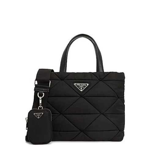 프라다 삼각로고 퀼팅 패딩 나일론 토트백 스몰