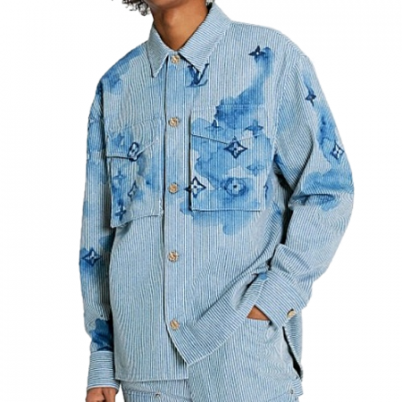 LOUIS VUITTON 모노 스트라이프드 데님셔츠