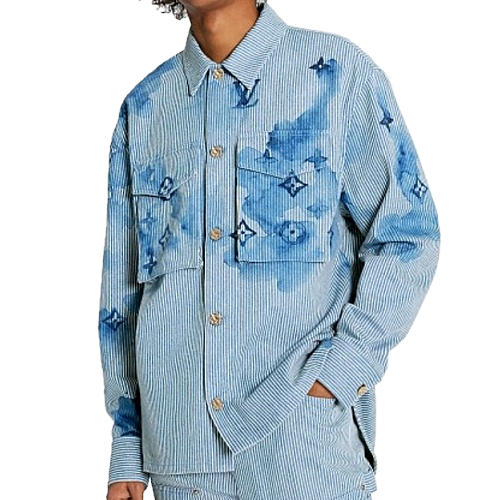 LOUIS VUITTON 모노 스트라이프드 데님셔츠