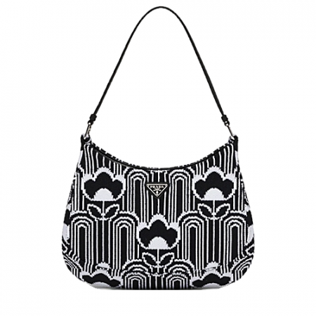 21F/W 프라다 PRADA 클레오 자카드 니트 및 가죽 숄더백