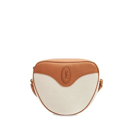 생로랑 르 모노그램 캔버스 쾨르 백 - 베이지