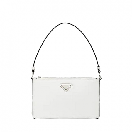 프라다 PRADA 브러시드 가죽 미니 백-화이트