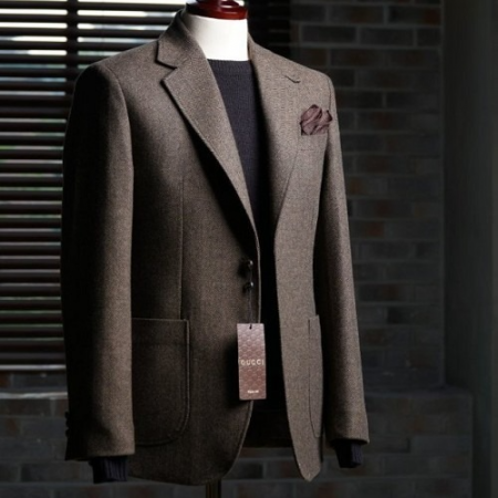 GUC*I 울 헤링본 블레이저